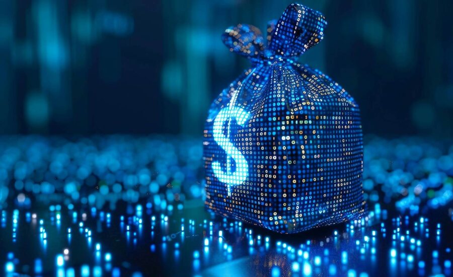 Blue Money Bag Image