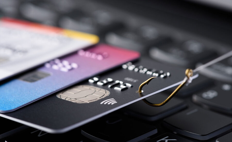 Credit Card Phishing Scam Fish Hook Image