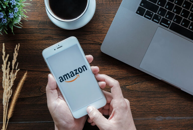 Amazon Logo Shopping Laptop Image