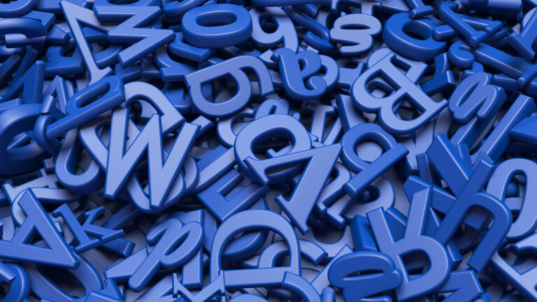 Blue Letters Alphabet Image
