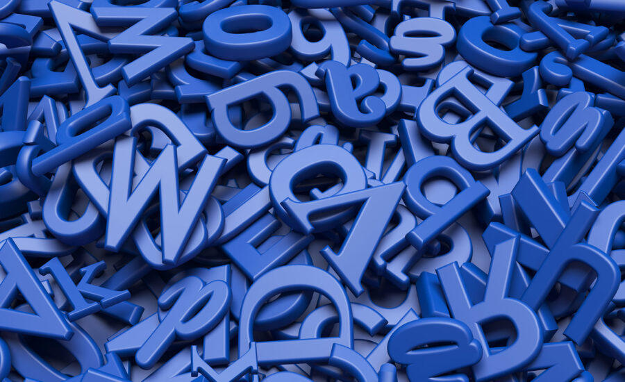 Blue Letters Alphabet Image