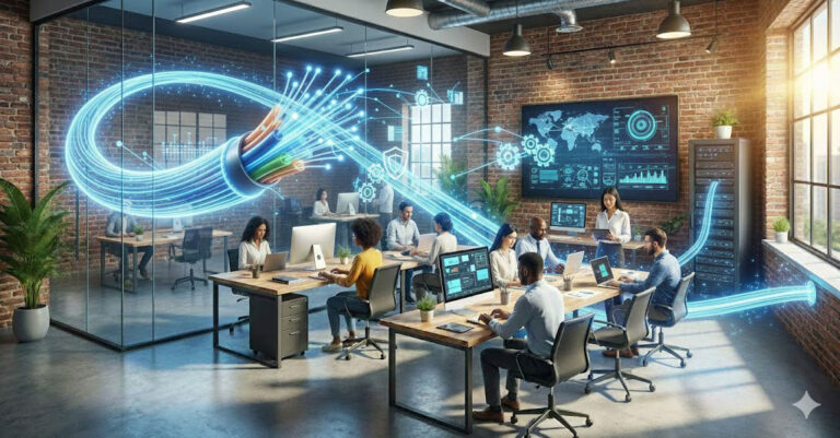 Fiber Business Workers Desks Image