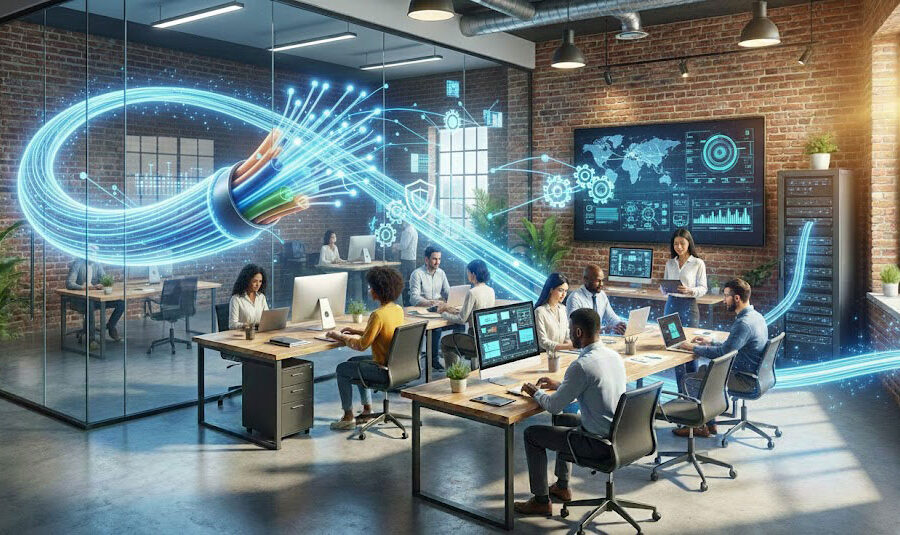 Fiber Business Workers Desks Image