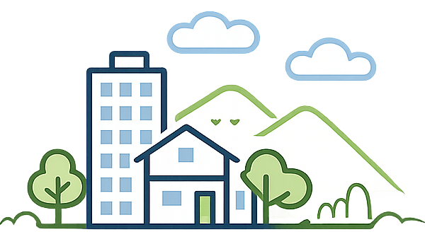 Ethics Footer Town Mountains Image